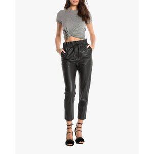 NEW n: Philanthropy Morena Casual Trouser Pants Faux Leather Womens Size M Black